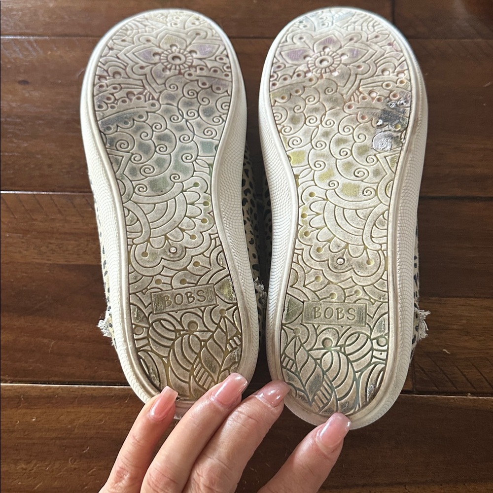 Skechers Beige Leopard Print Sneakers - Picture 6 of 6